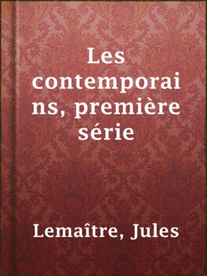 cover image of Les contemporains, première série